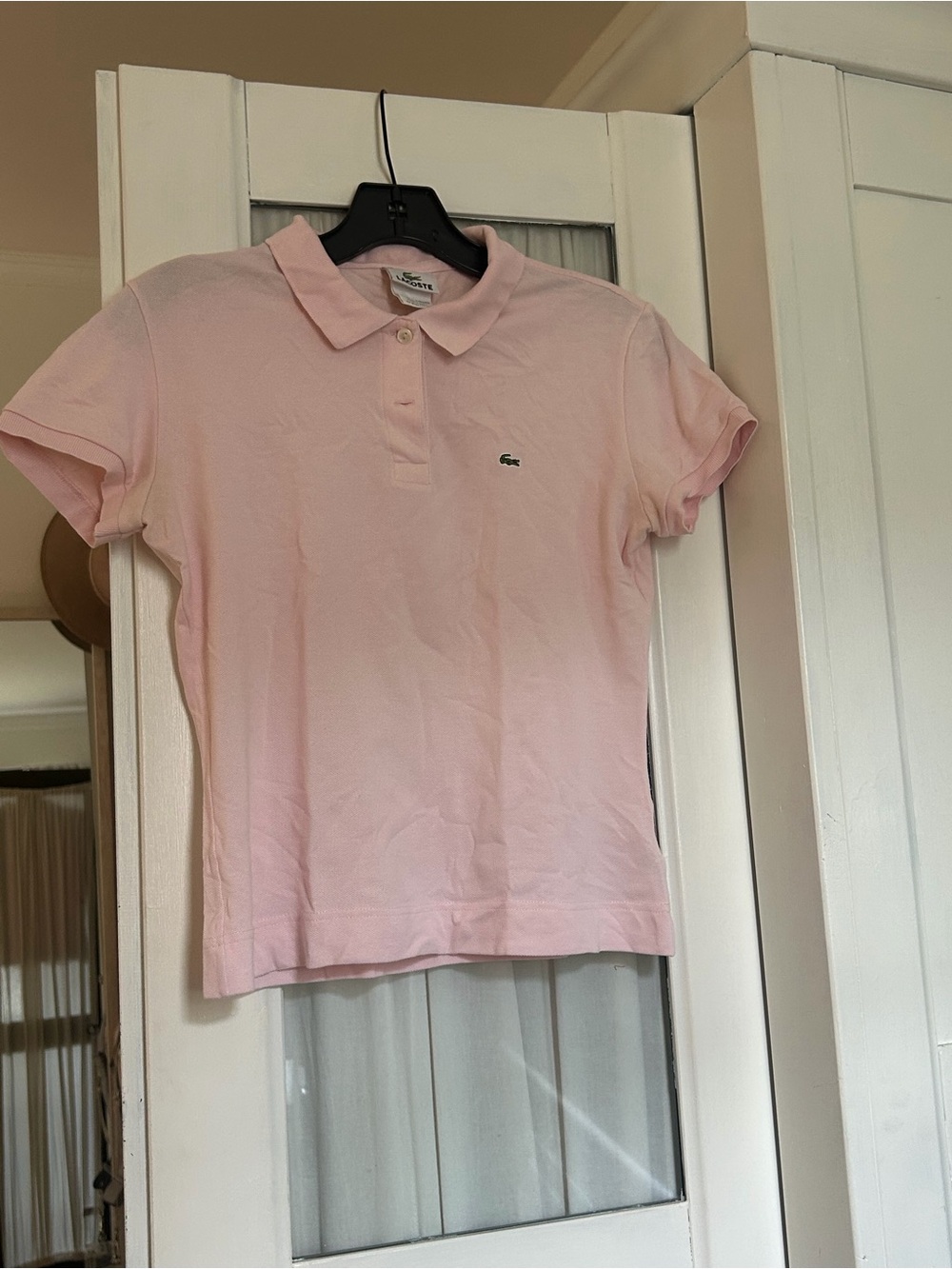 Lacoste Light Pink Polo with Green Crocodile Logo